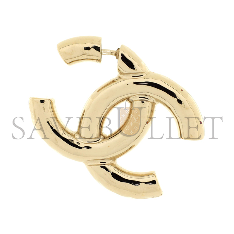 CHANEL CLASSIC CC DANGLE HOOP EARRINGS METAL LARGE 